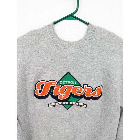 Russell Athletic VTG Men's Detriot Tigers Gray Crewneck Sweatshirt Med Small USA - Picture 4 of 8